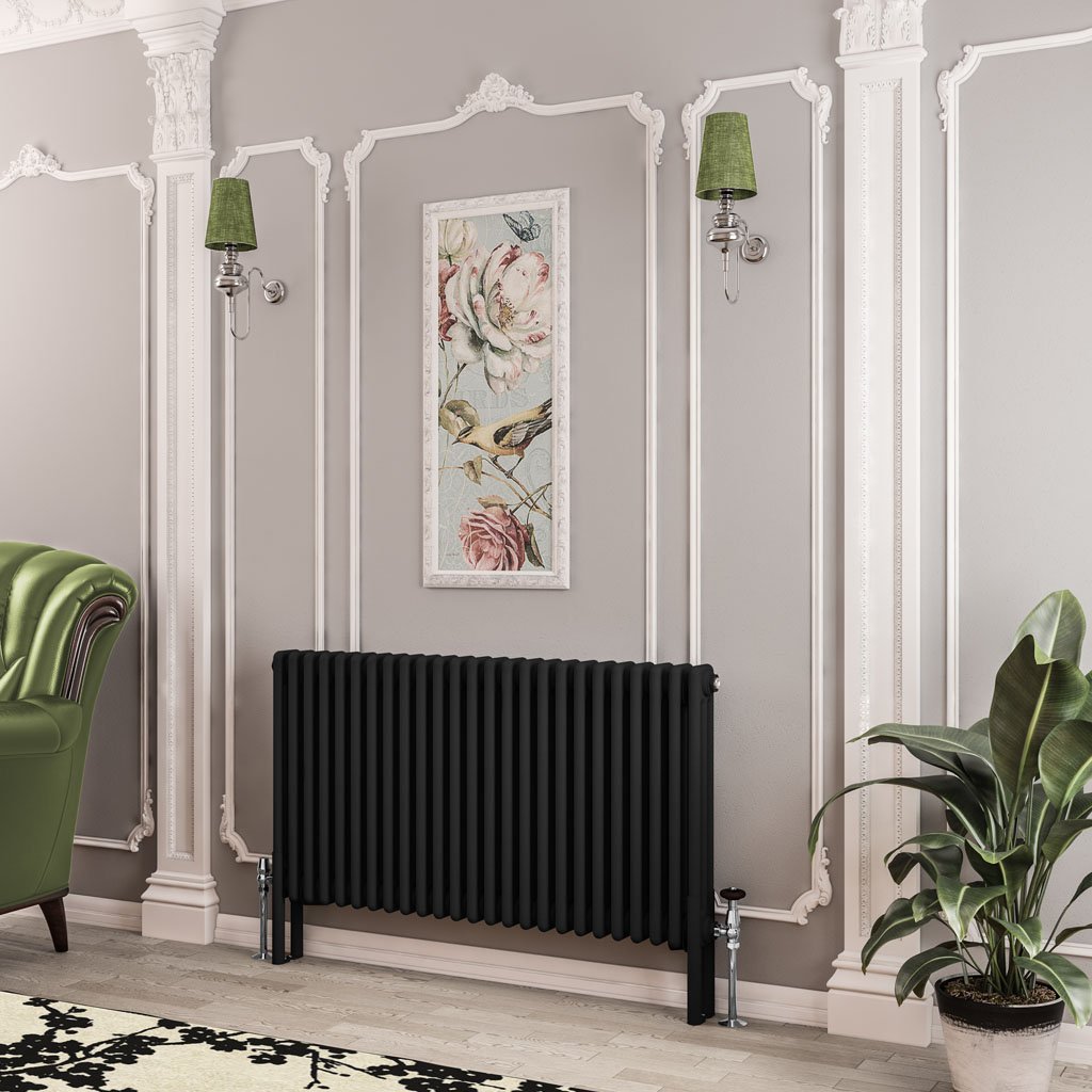 Imperia 3 Column Radiator 600 x 1145mm Matt Black