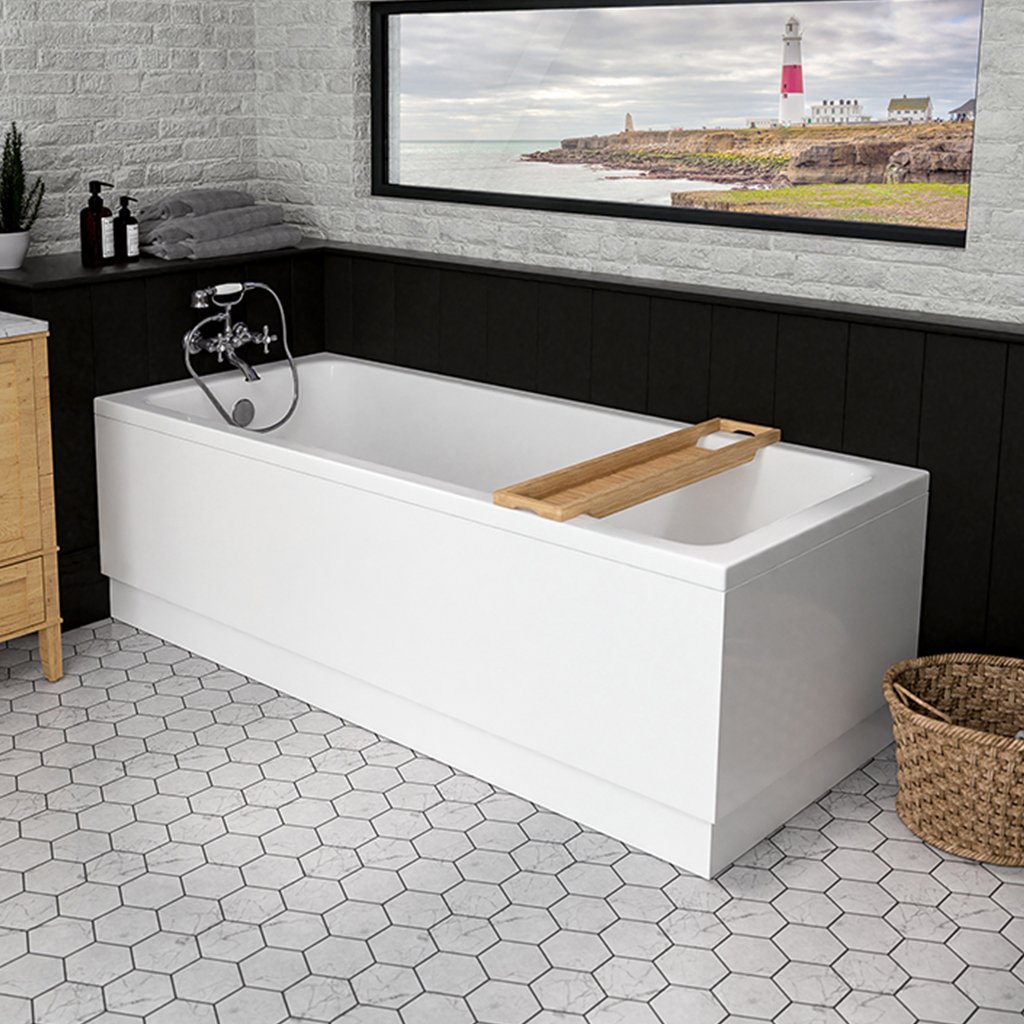 Portland Single Ended (SE) 1600 x 700 x 440mm 5mm Bath - White