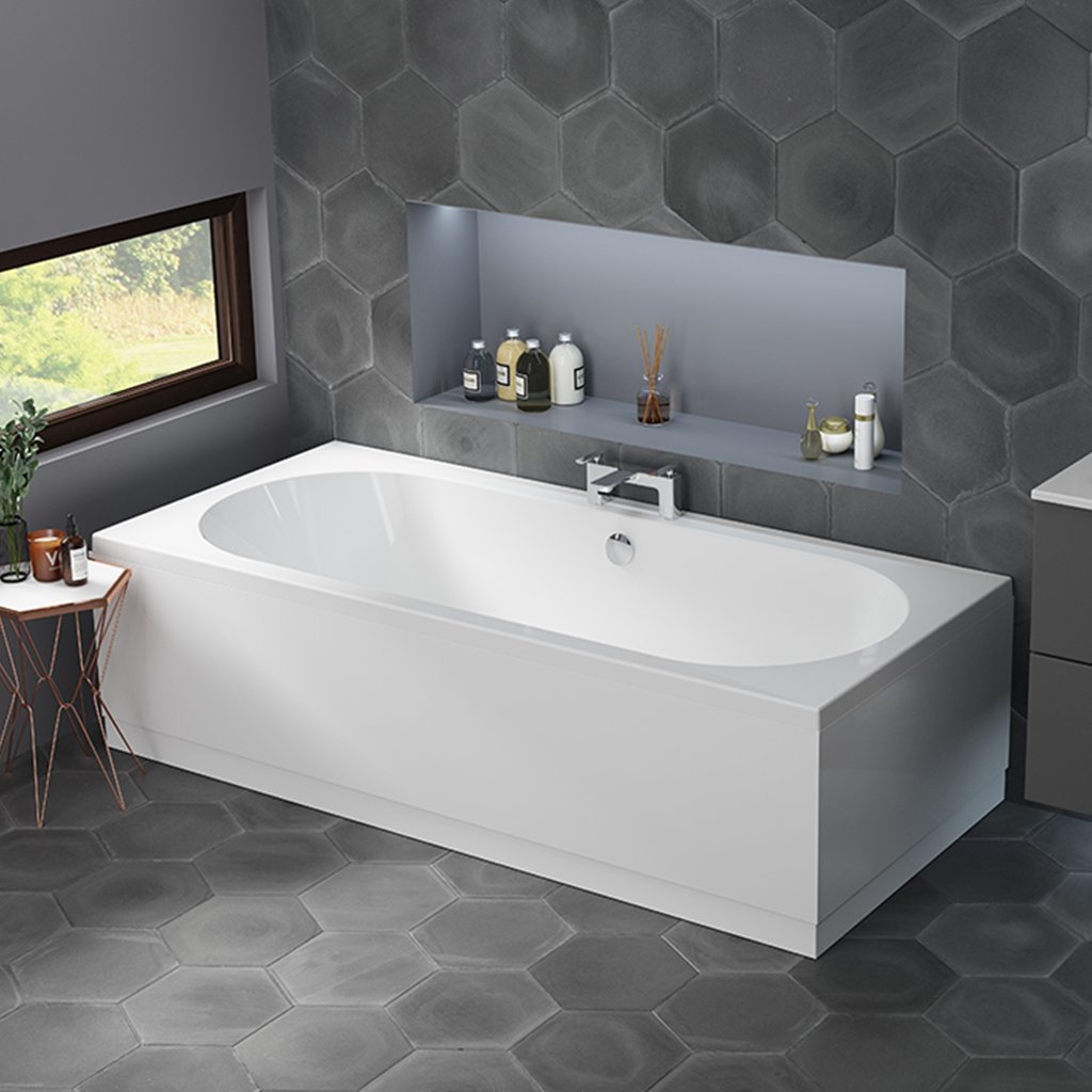 Biscay Double Ended (DE) 1700 x 700 x 440mm 5mm Bath - White