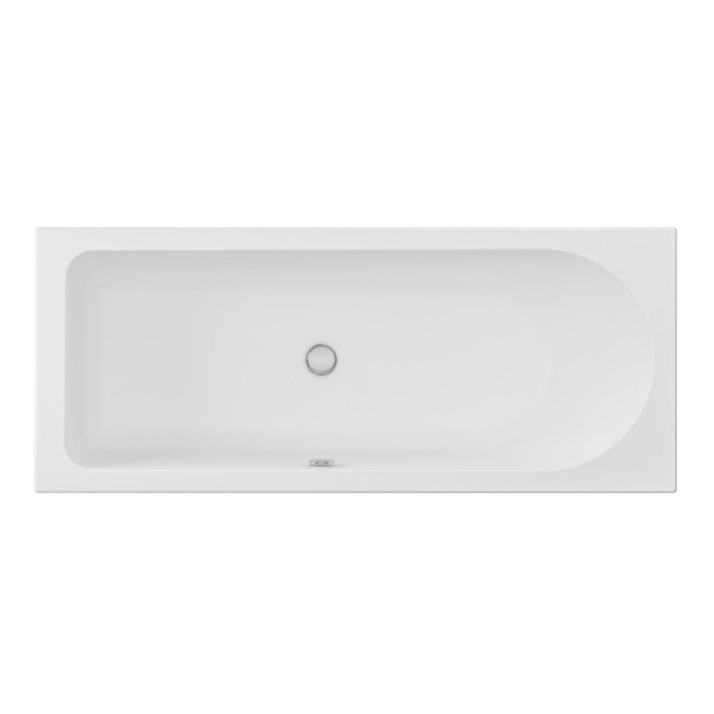 Biscay 1800 x 800 x 440mm Left hand (LH) Straight 5mm Shower Bath - White