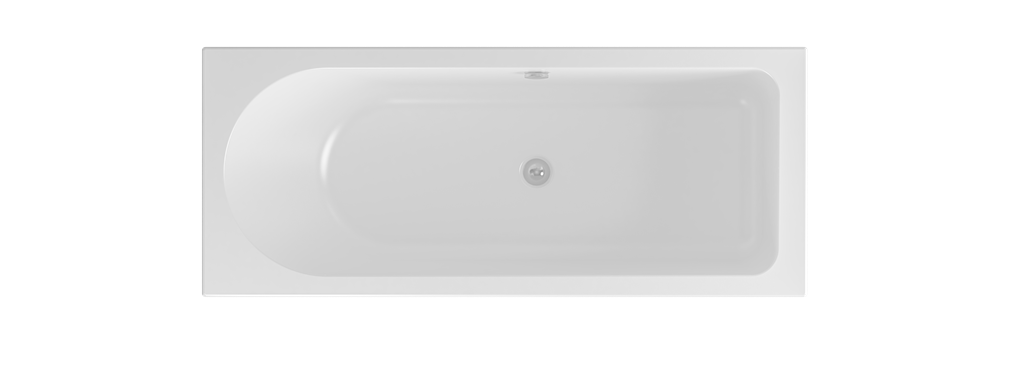 Biscay 1700 x 750 x 440mm Left hand (LH) Straight 5mm Shower Bath - White