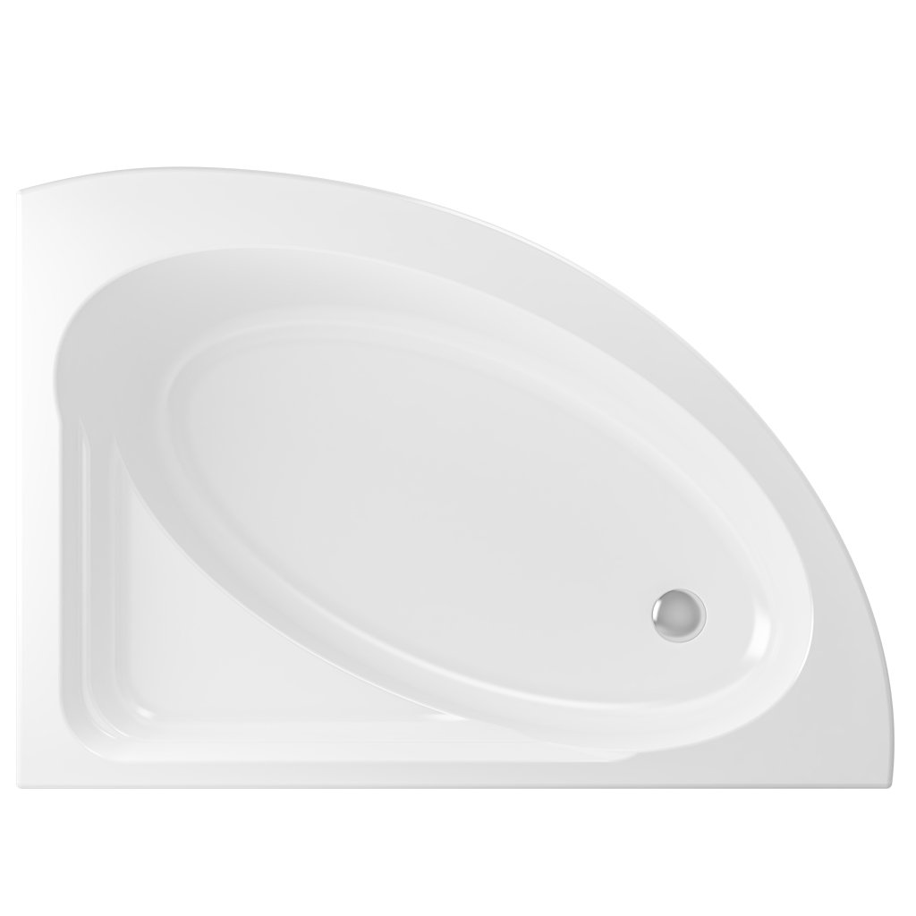 Lundy 1500 x 1040 x 420mm Left Hand (LH) Offset Corner 5mm Bath - White