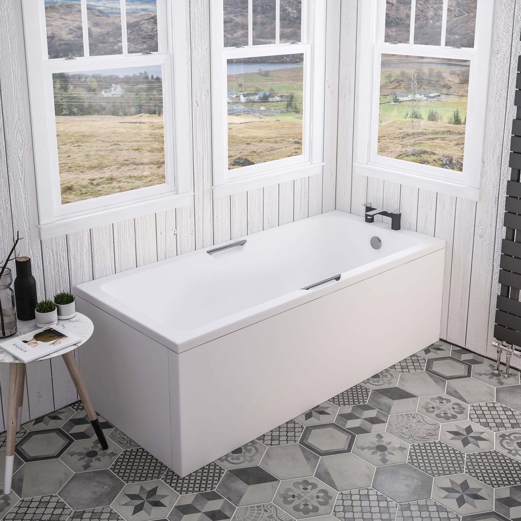 Portland Single Ended (SE) Twin Grip (TG) 1700 x 700 x 440mm 5mm Bath - Matt White