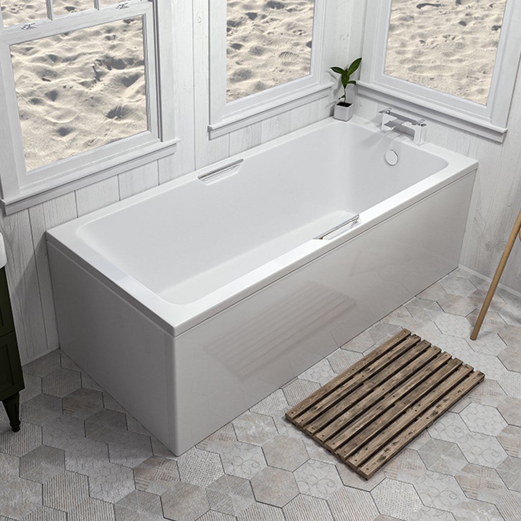 Portland Single Ended (SE) Twin Grip (TG) 1800 x 800 x 440mm Beauforte Bath - White