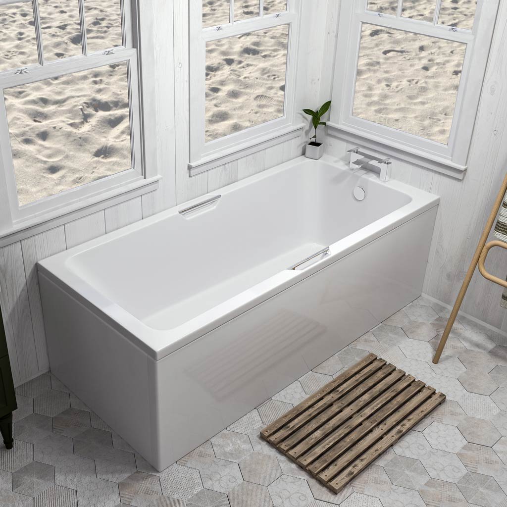 Portland Single Ended (SE) Twin Grip (TG) 1750 x 750 x 440mm Beauforte Bath - White