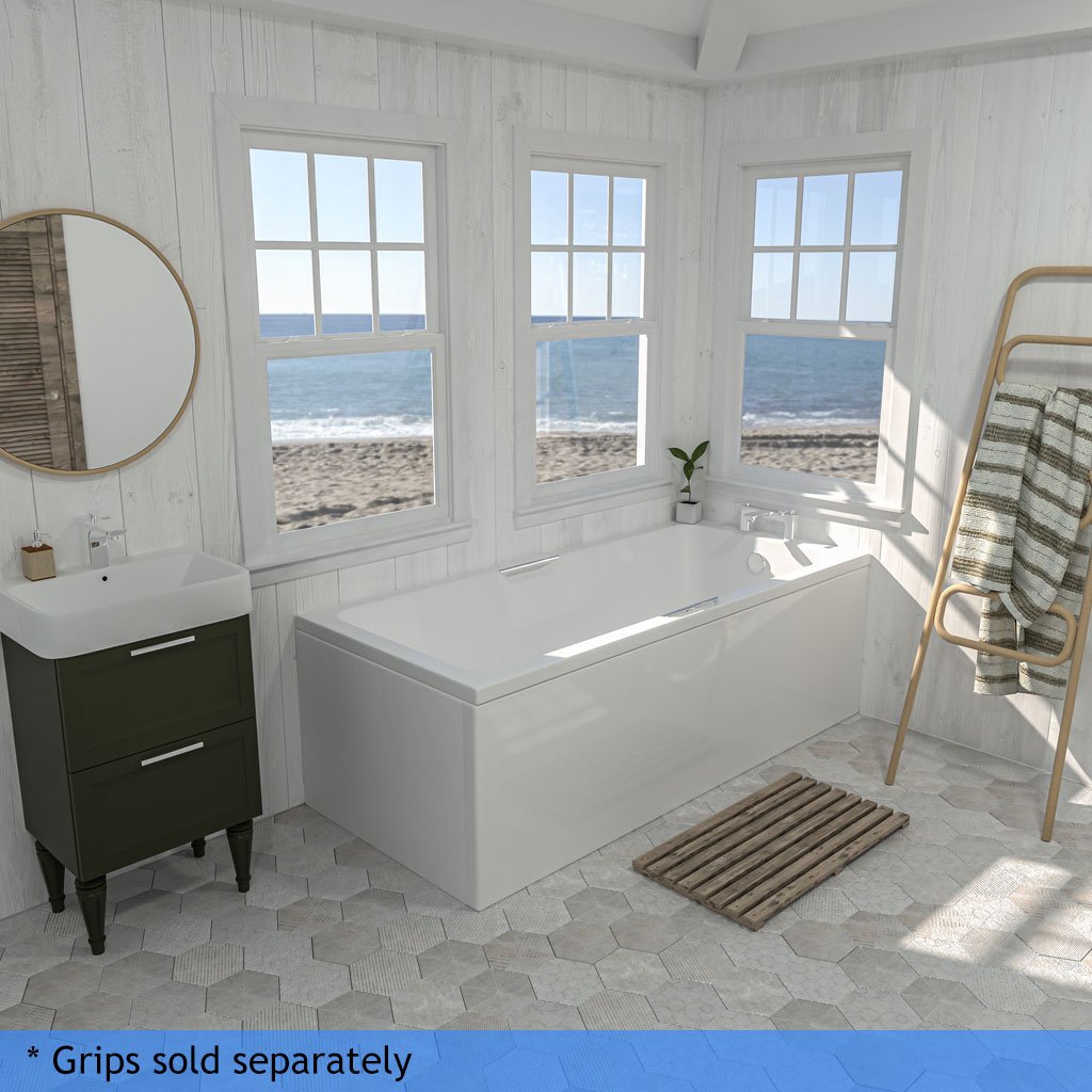 Portland Single Ended (SE) Twin Grip (TG) 1500 x 700 x 440mm Beauforte Bath - White