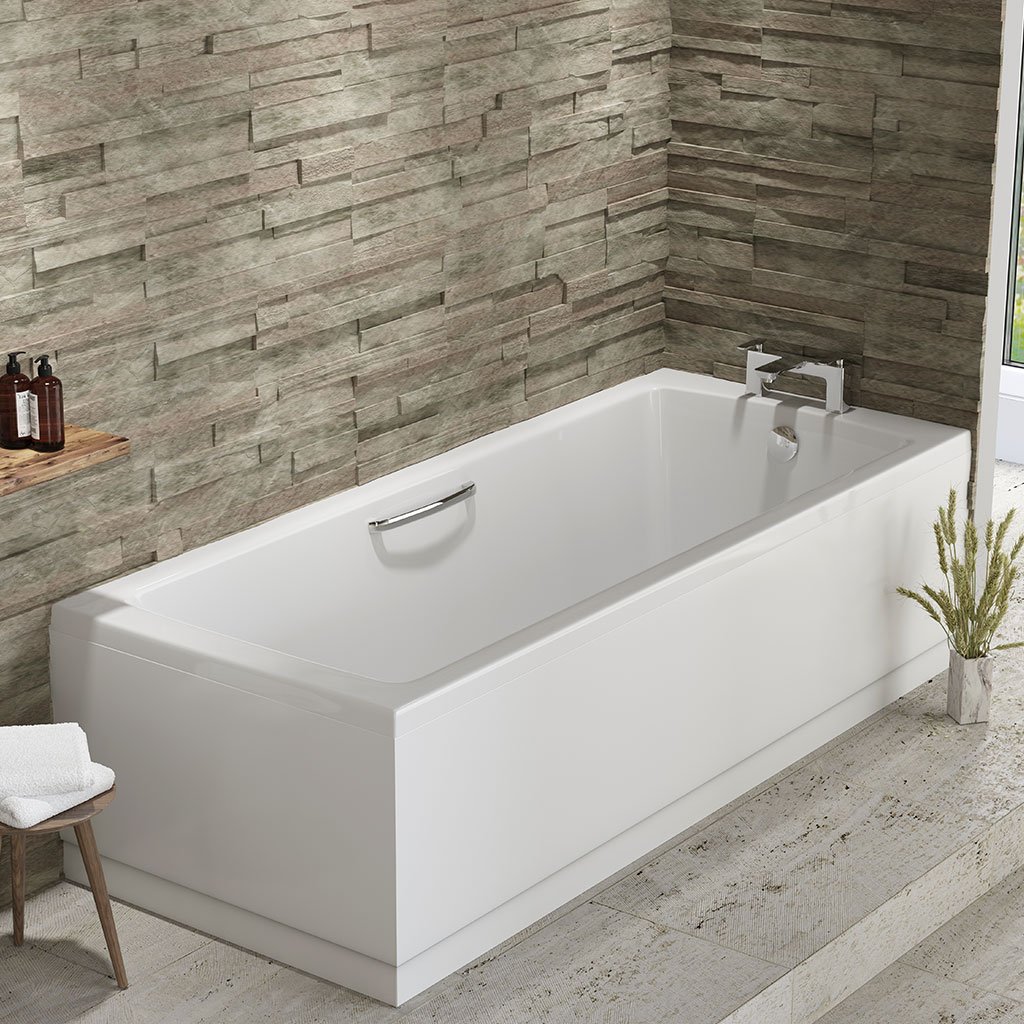 Rockall Single Ended (SE) Twin Grip (TG) 1650 x 700 x 440mm Beauforte Bath - White