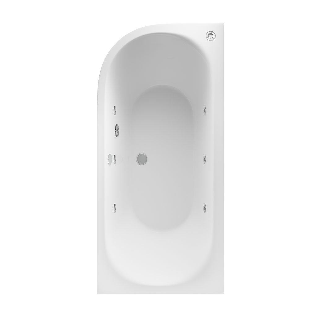 Biscay 1700 x 800 x 440mm Right Hand (RH) 6 Jet Whirlpool Beauforte Bath - White