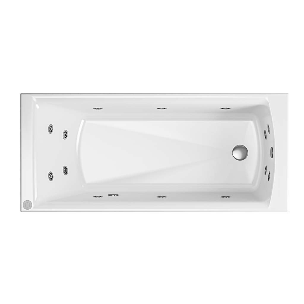 Rockall 1800 x 800 x 440mm Single Ended 14 Jet Whirlpool Beauforte Bath - White