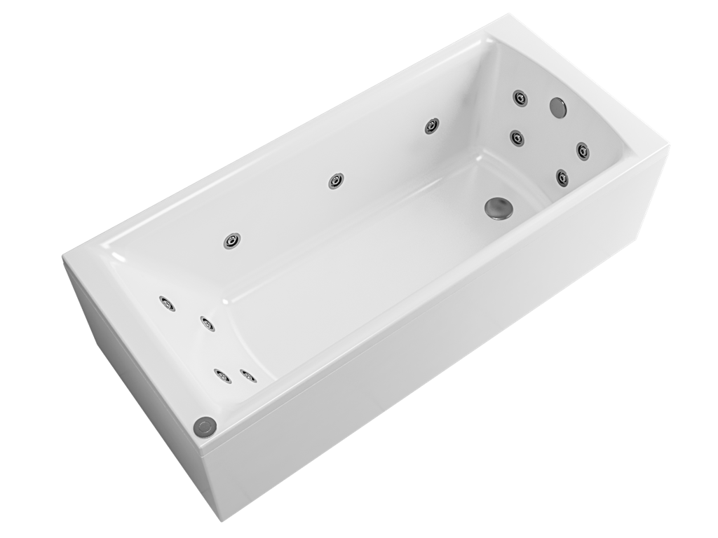 Rockall 1700 x 700 x 440mm Single Ended 14 Jet Whirlpool Beauforte Bath - White