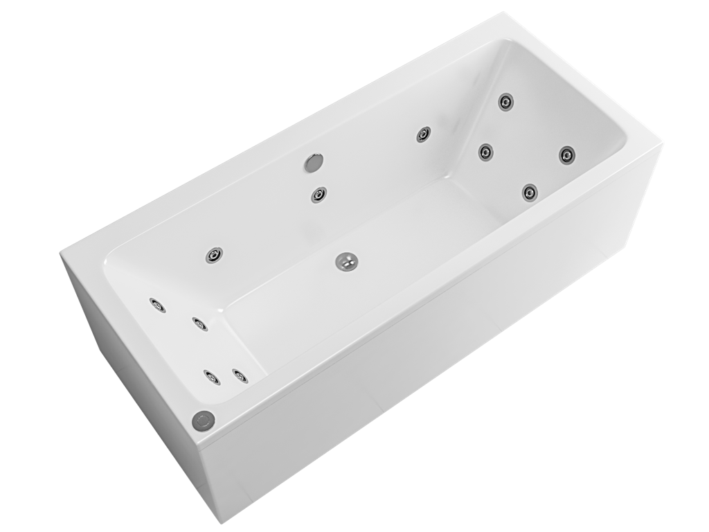 Portland 1700 x 750 x 440mm Double Ended(DE) 14 Jet Whirlpool Beauforte Bath - White