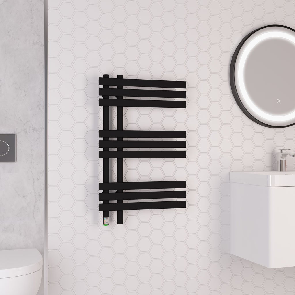 Loddon Dry Element Towel Rail 800 x 500 Matt Black