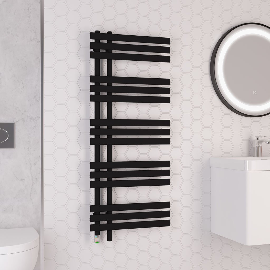 Loddon Dry Element Towel Rail 1200 x 500 Matt Black