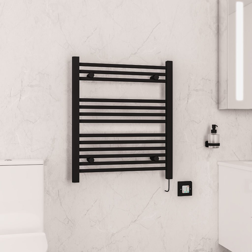 Biava Dry Element Towel Rail 700x600mm Matt Black