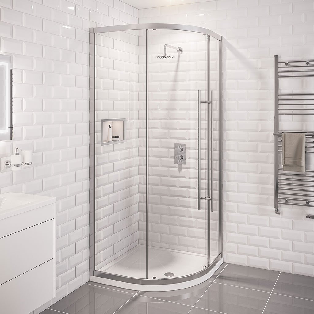 Vantage 2000 Easy Clean 800x800mm Single Door Quadrant Shower Enclosure - Chrome