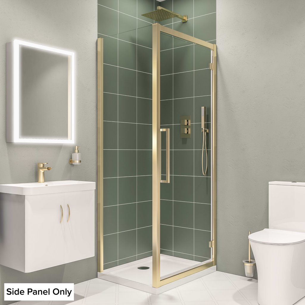 Corniche 2000 8mm 2000mm x 800mm Side Panel - Brushed Brass