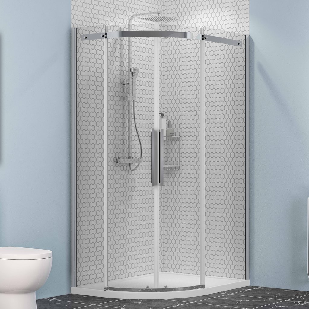 Corniche 2000 1100x800mm Left Hand Offset Quadrant Shower Enclosure - Chrome