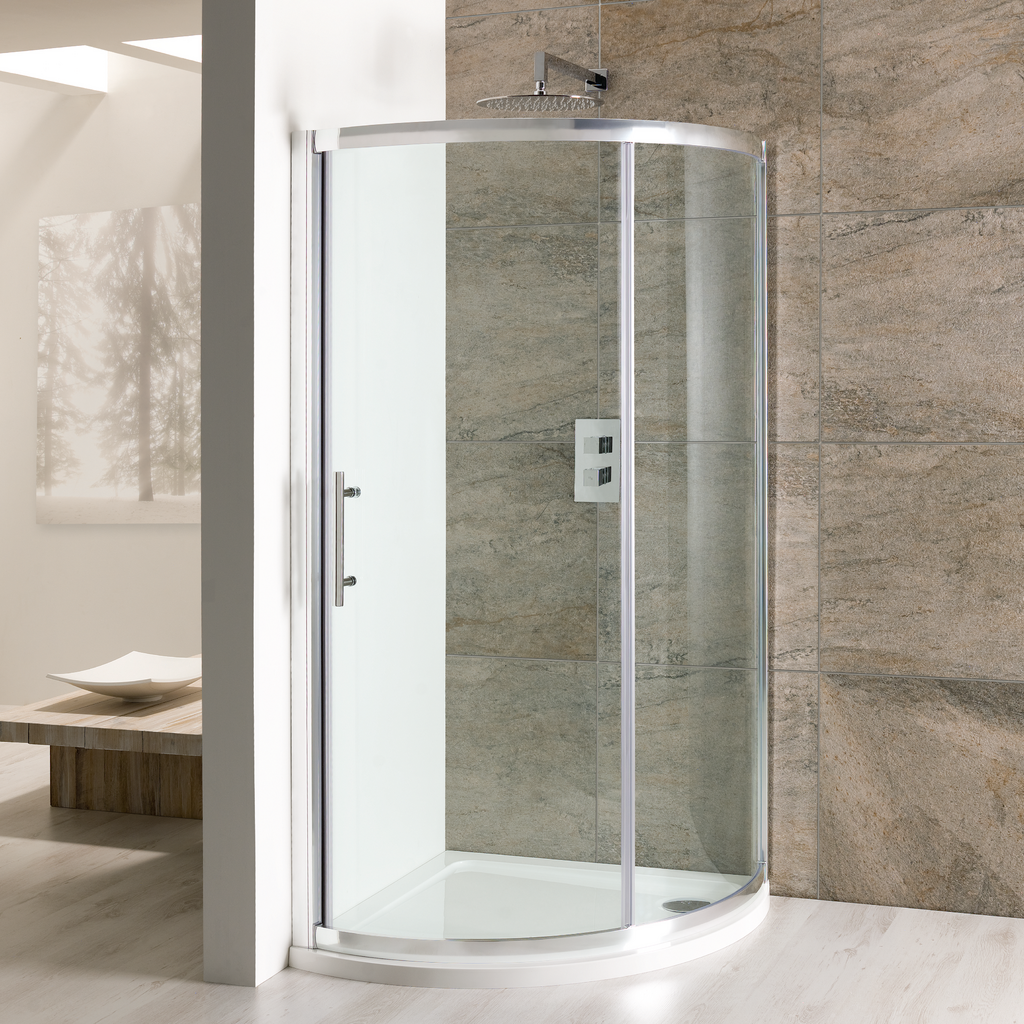 Volente 800x800mm Single Door Quadrant Shower Enclosure - Chrome