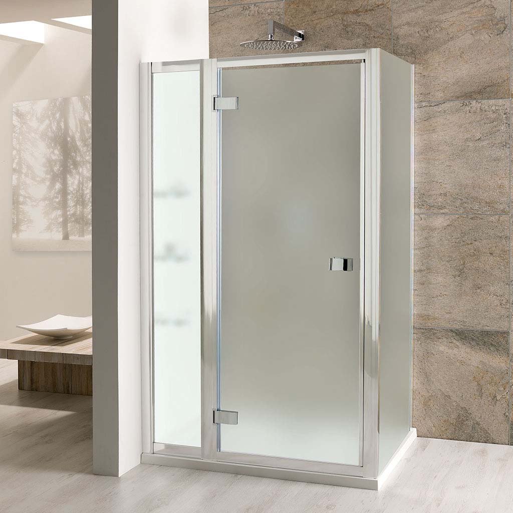 Volente 1850mm x 760mm Frosted Hinge Shower Door - Chrome