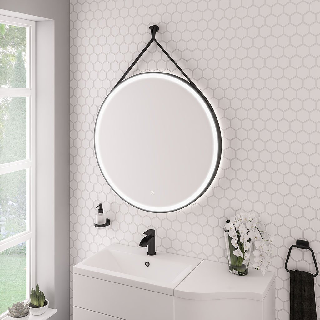 Levone 600x600mm LED Framed Bathroom Mirror - Black