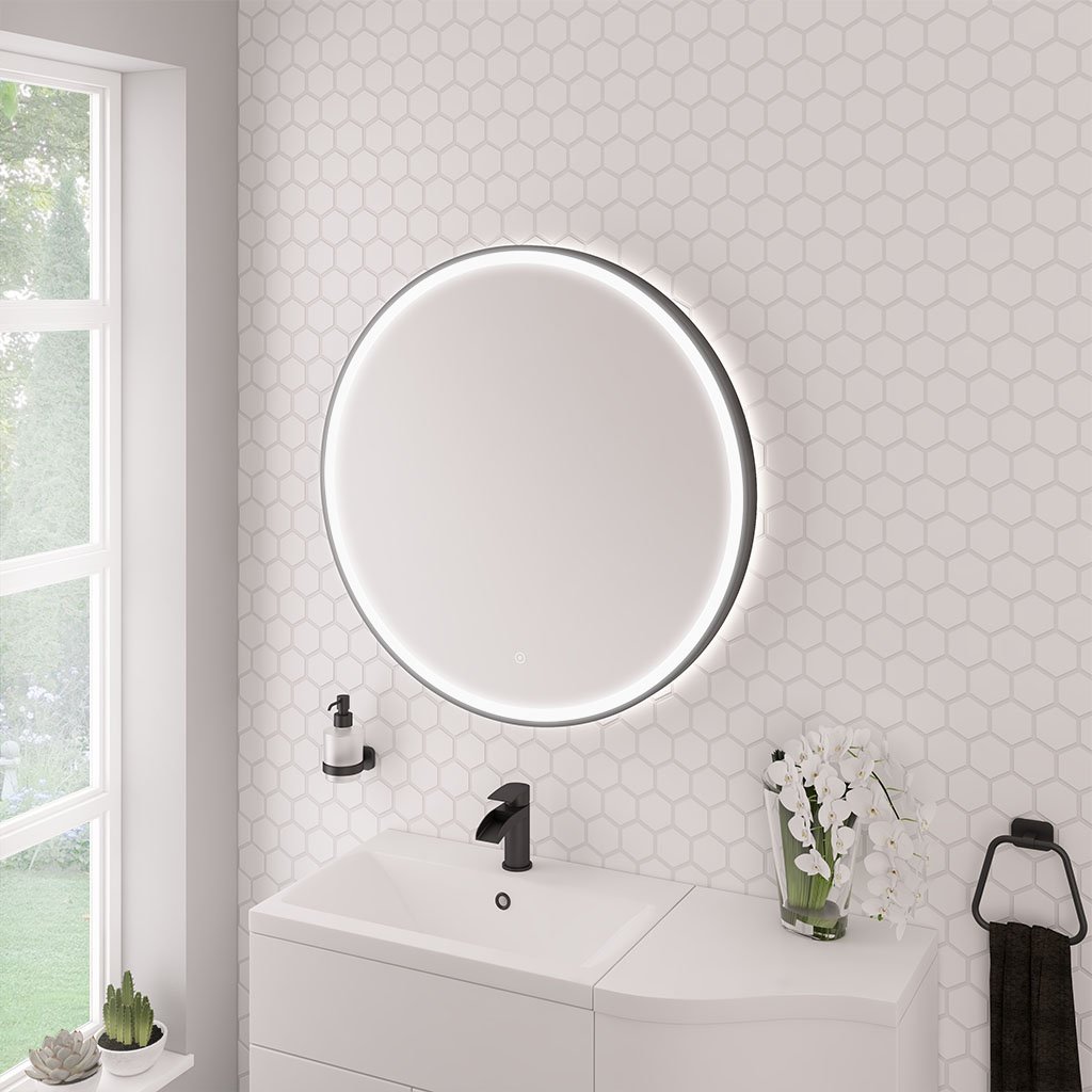 Levone 800x800mm LED Framed Bathroom Mirror - Black