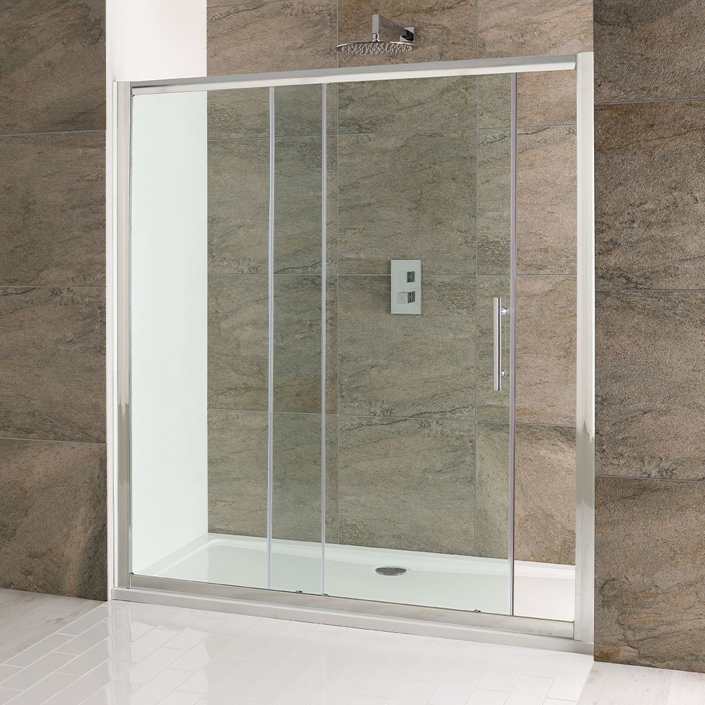 Volente 1850mm x 1300mm Slider Shower Door - Chrome