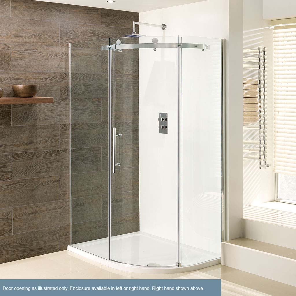 Vanguard 10mm 1000x800mm Left Hand Offset Quadrant Shower Enclosure - Chrome