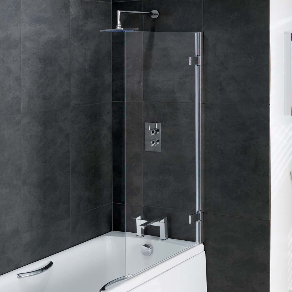 Volente 6mm 1500 x 850mm Thin Edged Bath Screen - Chrome Profiles