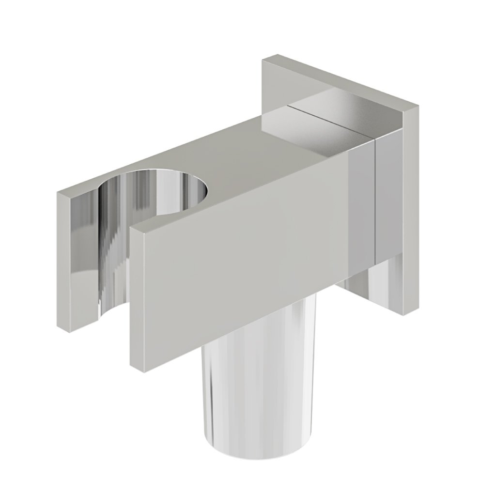 Square Wall Elbow & Shower Handset Holder - Chrome