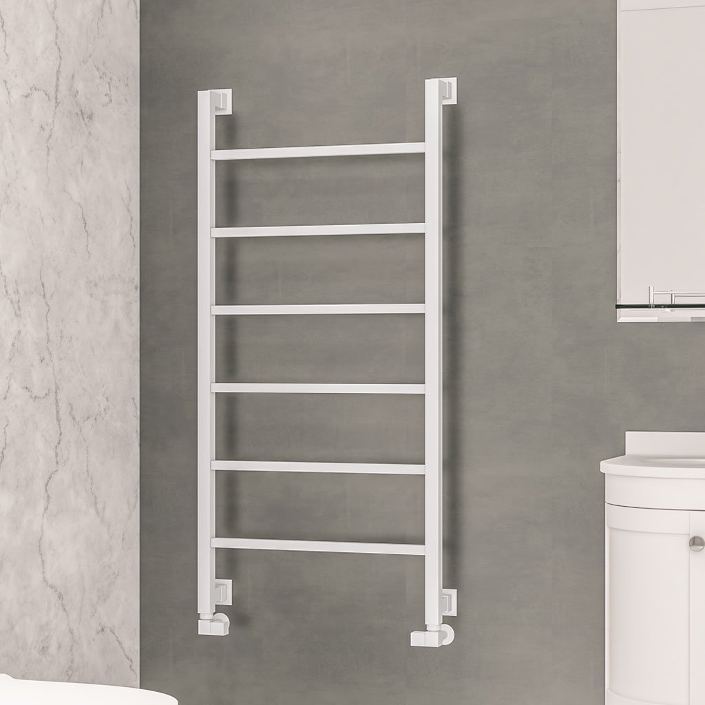 Loxley 1200 x 600mm. Towel Rail Matt White