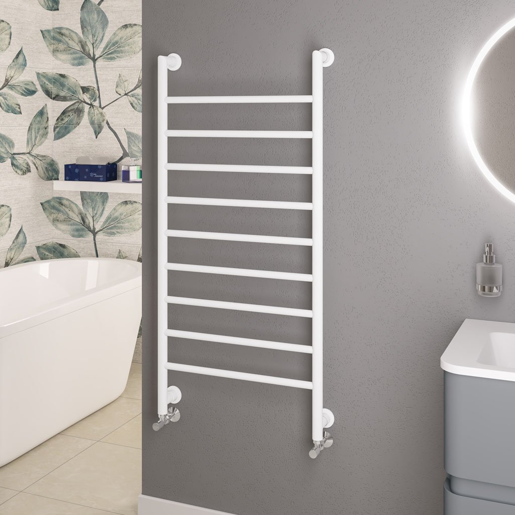 Eshton 1200 x 600mm. Towel Rail Matt White