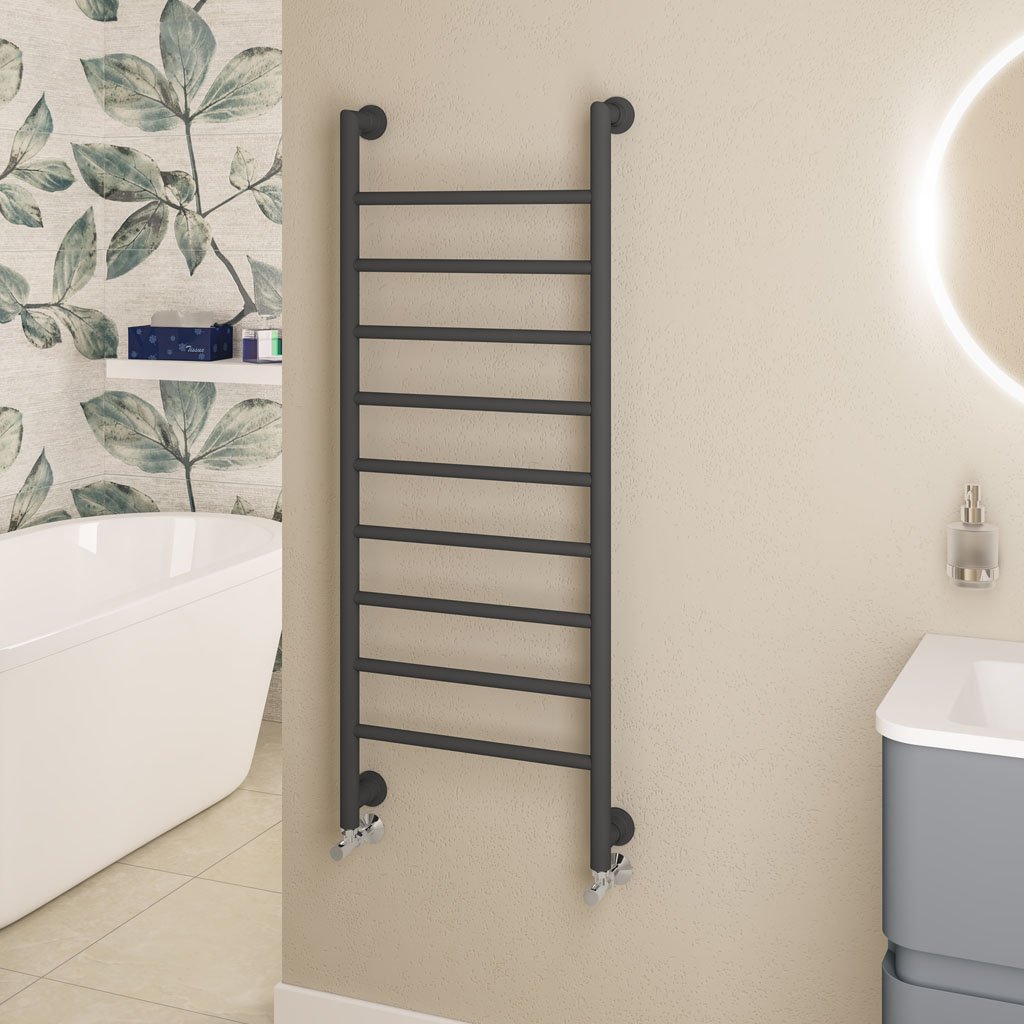 Eshton 1200 x 500mm. Towel Rail Matt Anthracite