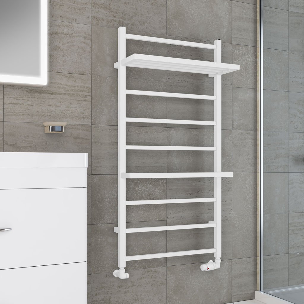 Launton Designer Towel Rail 1200x600mm Matt White