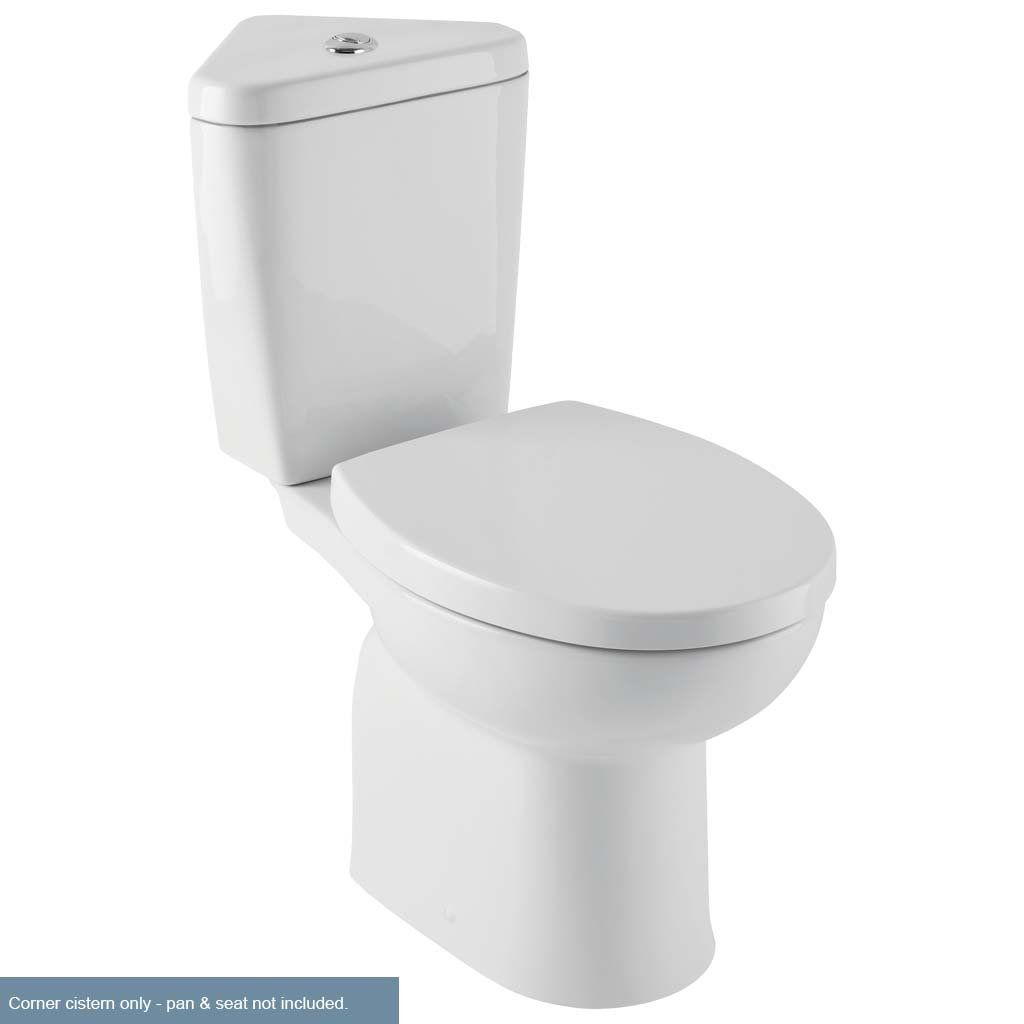 Lisbon II Corner Cistern with Dual Flush - White