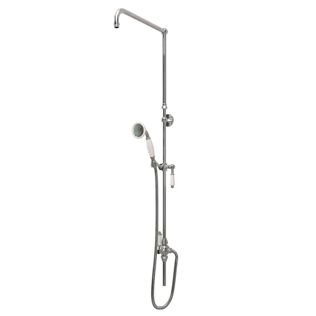 Adjustable Height (1041-1361mm) Stratford Traditional Riser Kit with Diverter & Shower Kit - Chrome