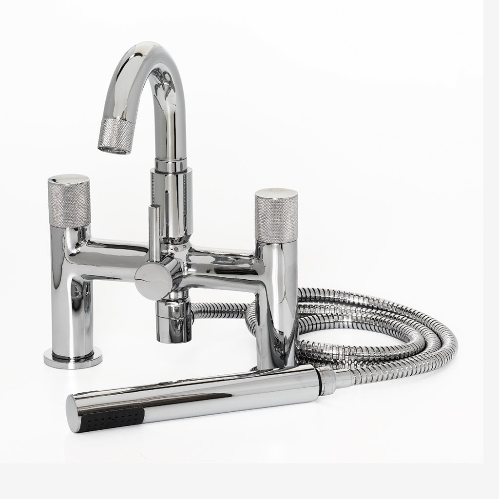 Prado Cylinder Bath Shower Mixer Tap (BSM) with Handset Chrome