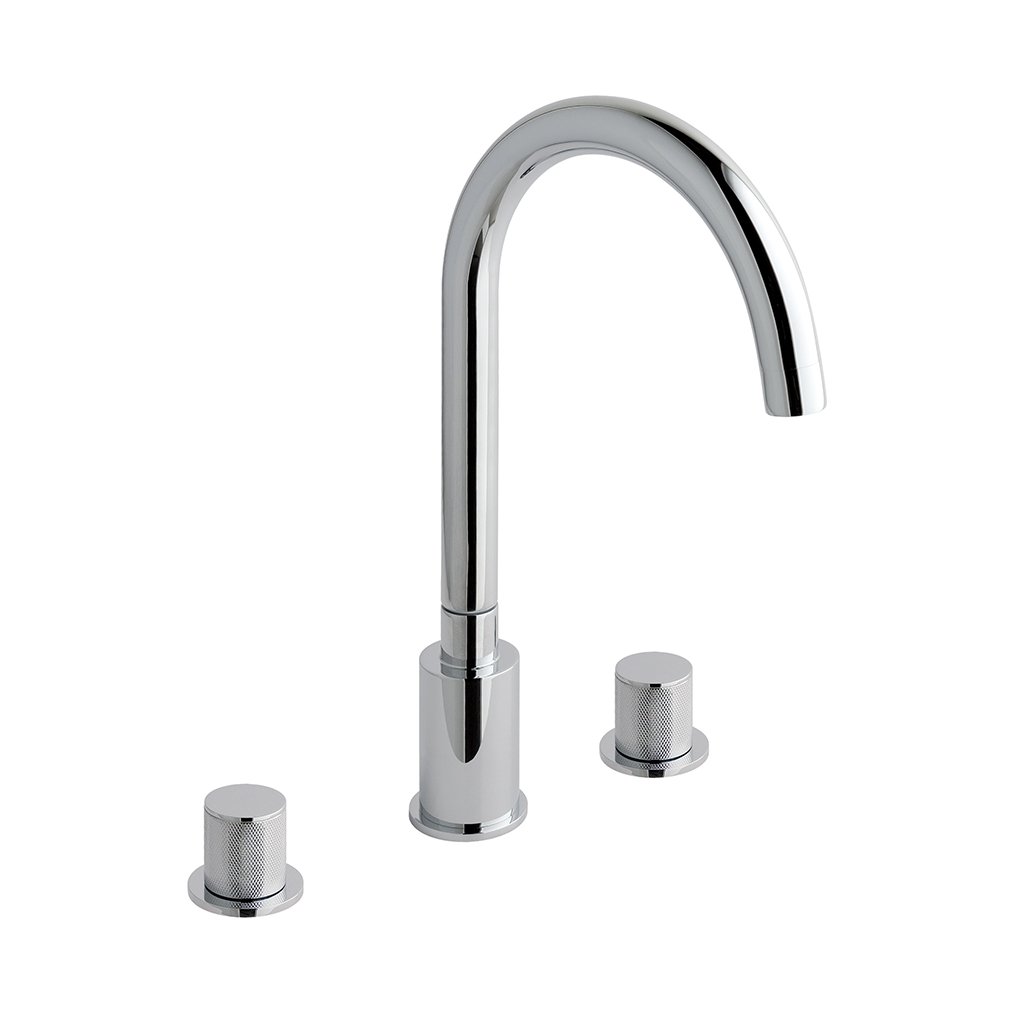 Prado Cylinder 3 Tap Hole Bath Filler Tap Chrome