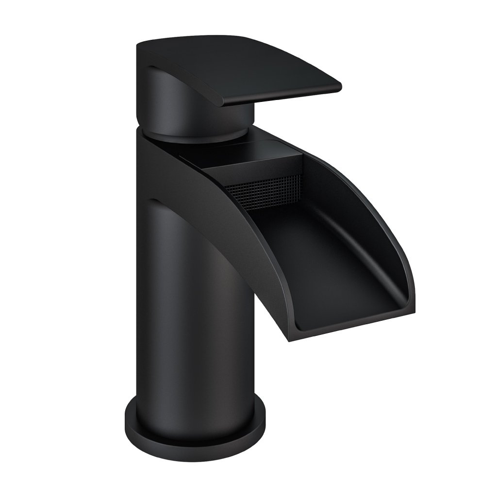 Aston PVD Coated Basin Mono Tap with Waste Matt Black