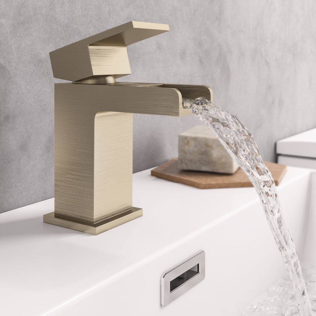 Abberton Mini Basin Mono Tap with Waste Brushed Brass