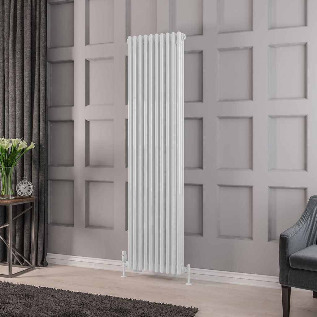 Rivassa 3 Column Radiator 1800 x 473mm Gloss White