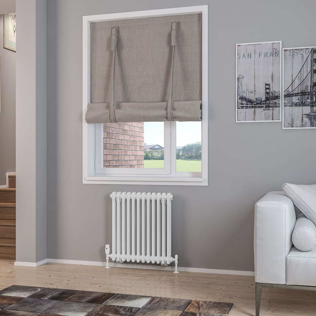 Rivassa 2 Column Radiator 600 x 563mm Gloss White