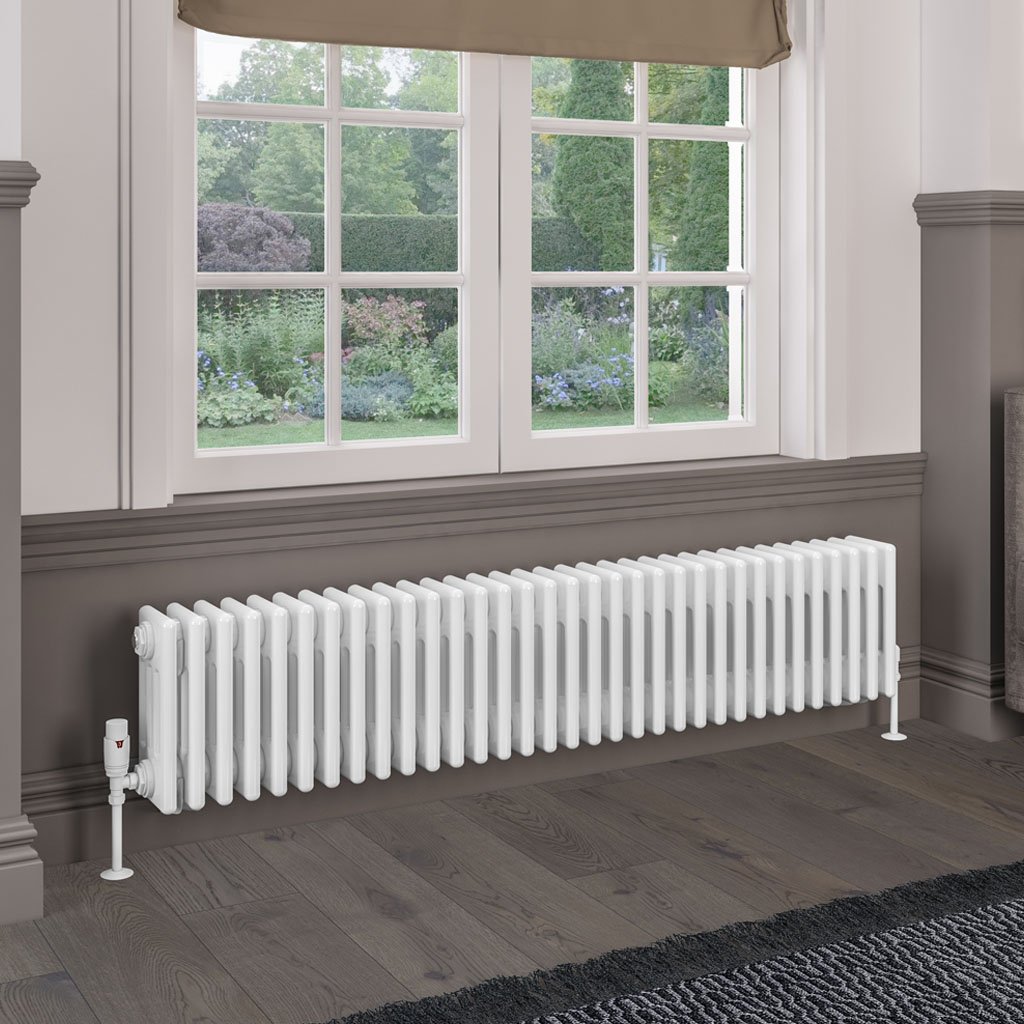 Rivassa 4 Column Radiator 300 x 1505mm Gloss White