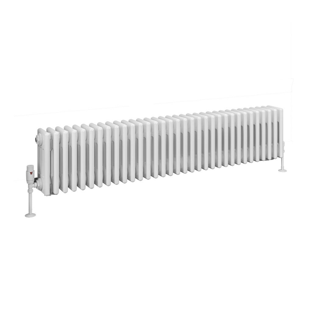 Rivassa 4 Column Radiator 300 x 1505mm Gloss White