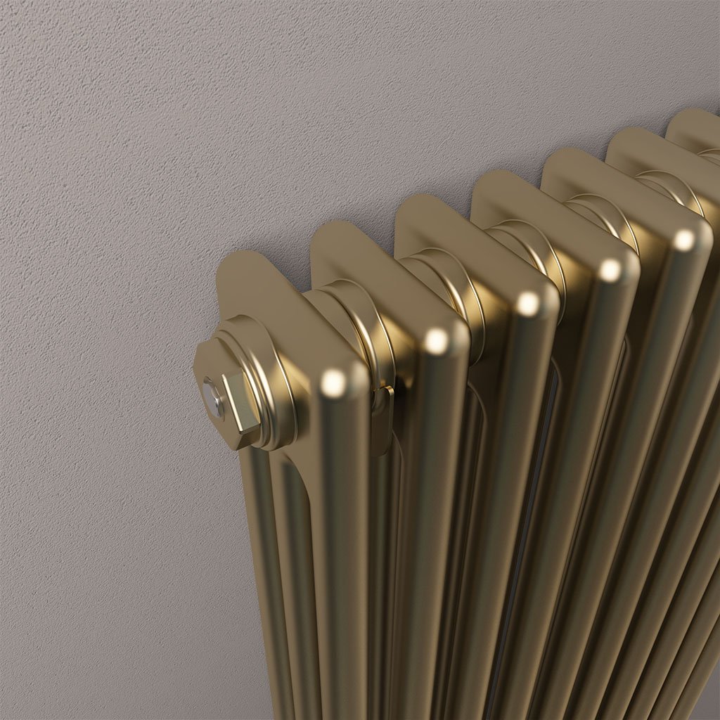 Rivassa 3 Column Radiator 600 x 608mm Bronze Effect