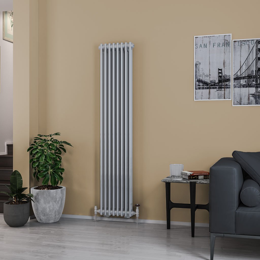 Rivassa 2 Column Radiator 1800 x 383mm Chrome Effect