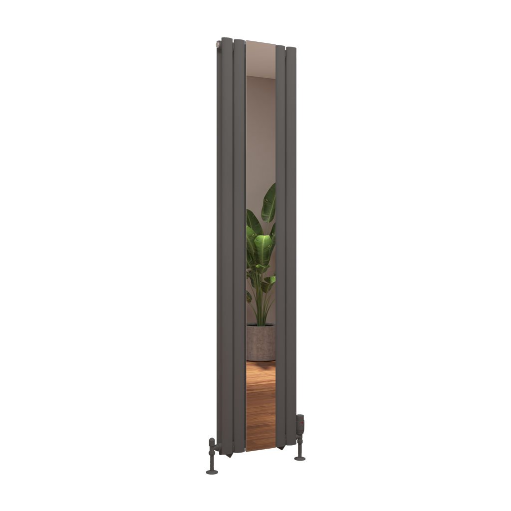 Tunstall Double Mirror 1800 x 380 Radiator Matt Anthracite