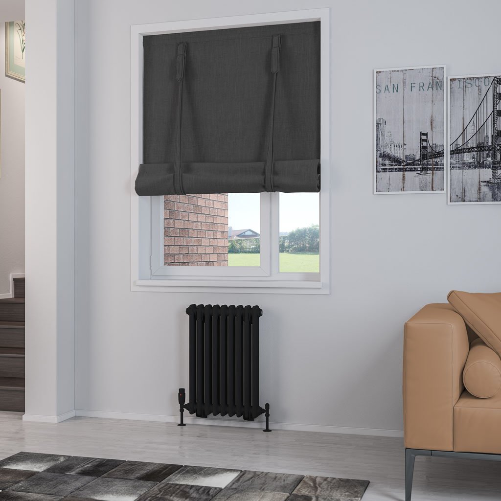 Rivassa 2 Column Radiator 600 x 428mm Matt Black