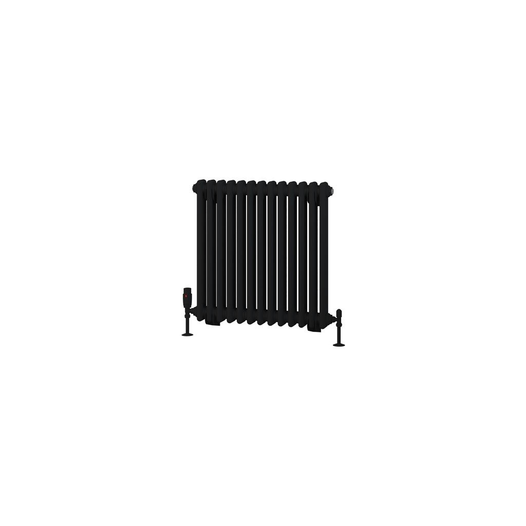 Rivassa 2 Column Radiator 600 x 608mm Matt Black