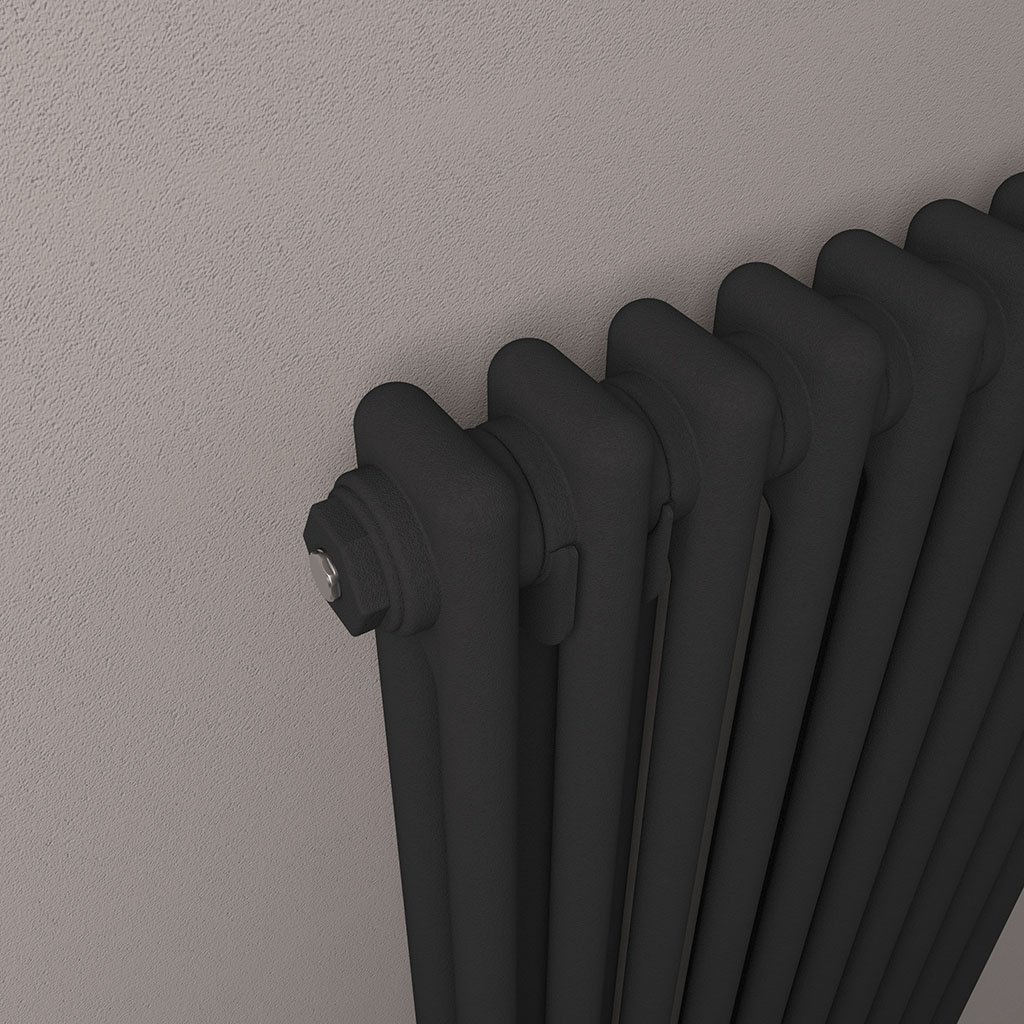 Rivassa 2 Column Radiator 600 x 608mm Matt Black