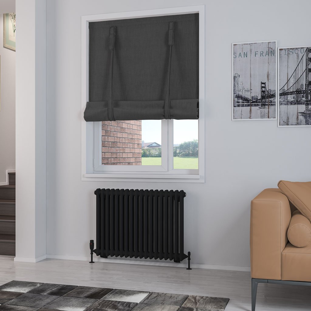 Rivassa 2 Column Radiator 600 x 833mm Matt Black